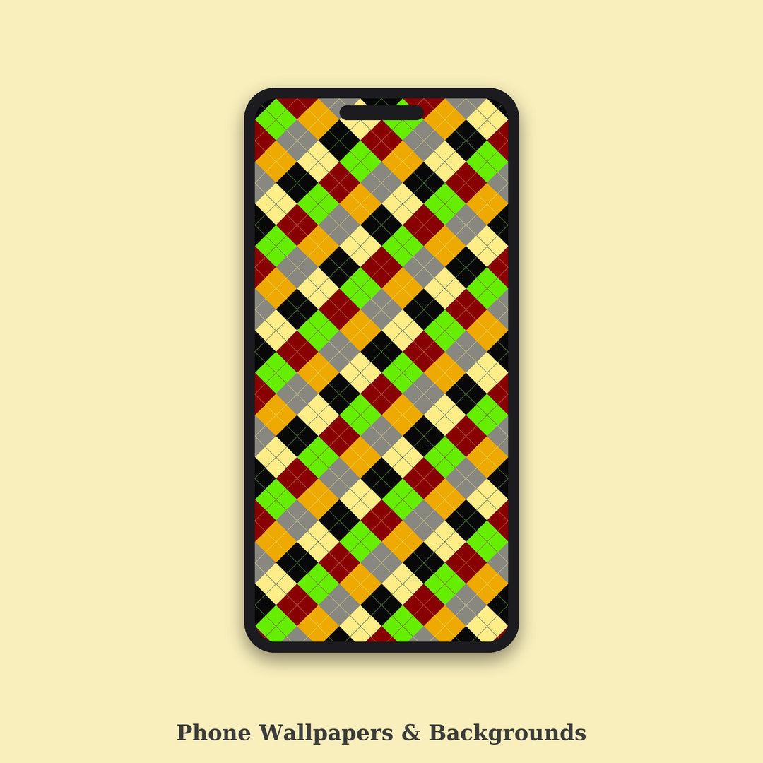 B-Movie Horror Argyle Seamless Pattern | Multi-Color Fabric Design (Digital Download)