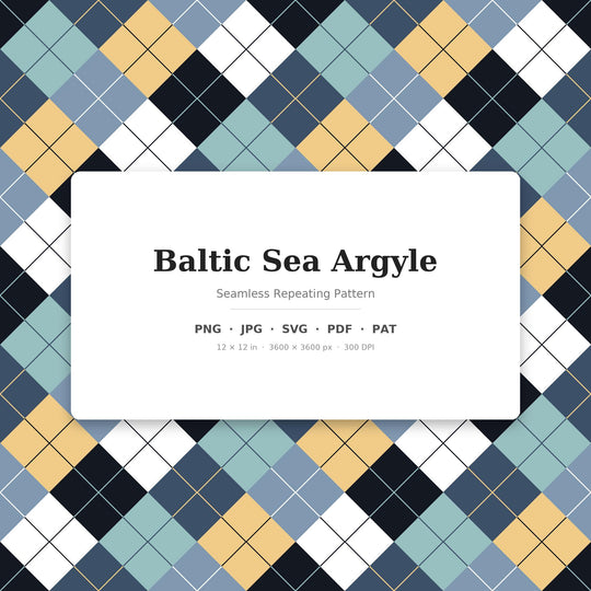 Baltic Sea Argyle seamless pattern set — main preview