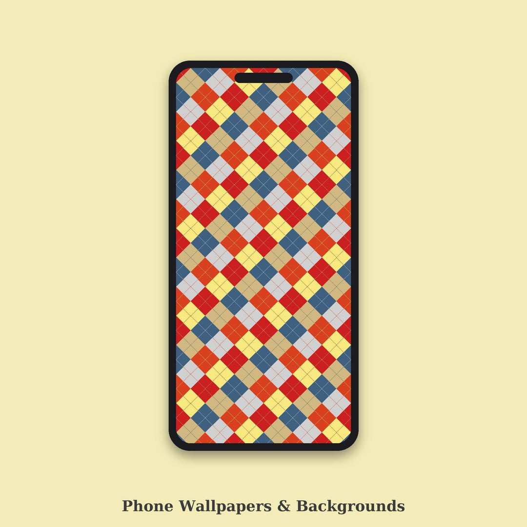 Bauhaus Argyle Seamless Pattern | Multi-Color Fabric Design (Digital Download)