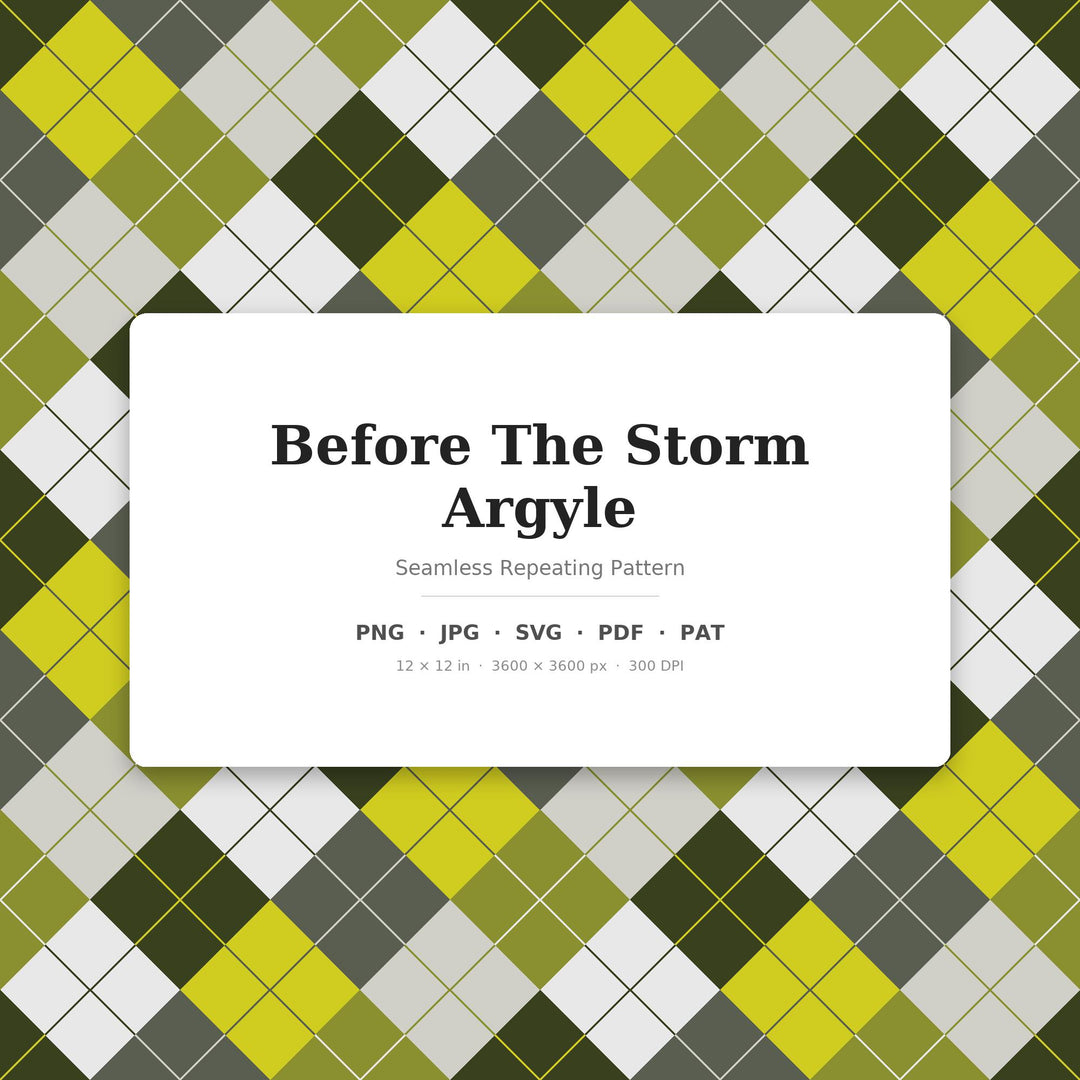 Before The Storm Argyle Seamless Pattern | Multi-Color Repeating Fabric Design (Digital Download)