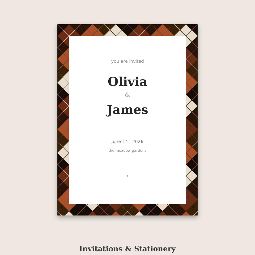 Bitter Chocolate Argyle Seamless Pattern | Fabric & Surface Design (Digital Download)