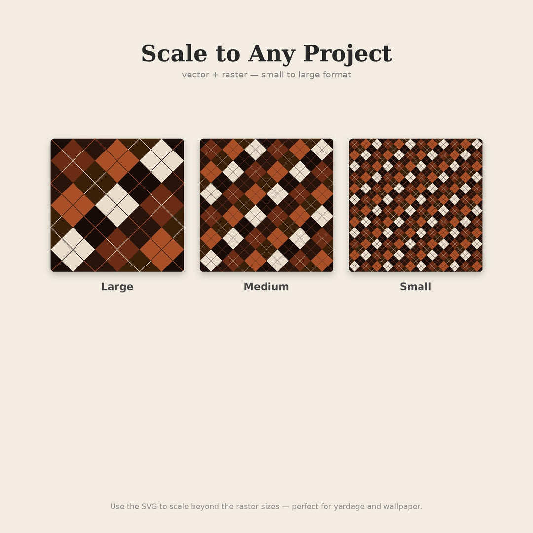 Bitter Chocolate Argyle Seamless Pattern | Fabric & Surface Design (Digital Download)