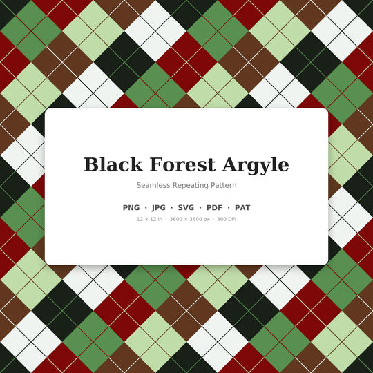 Black Forest Argyle seamless pattern set — main preview