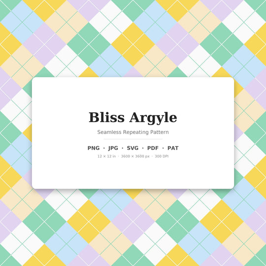 Bliss Argyle seamless pattern set — main preview