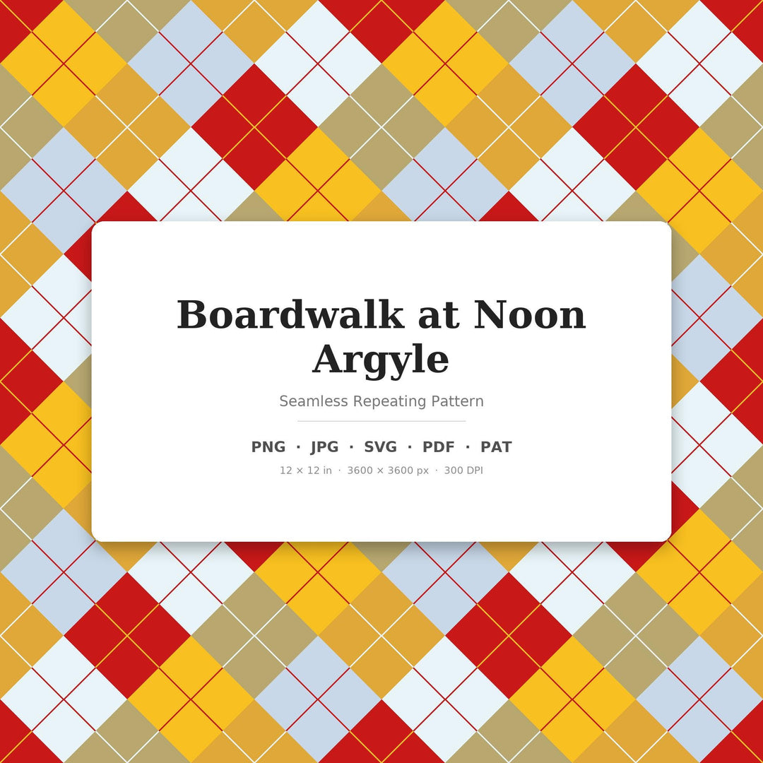 Boardwalk at Noon Argyle Digital Paper for Coastal Craft Projects, Seamless Seaside Diamond Lattice for Fabric and Scrapbooking
