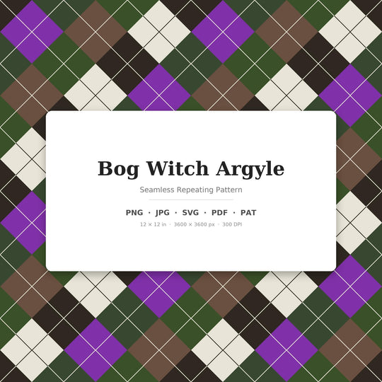 Bog Witch Argyle seamless pattern set — main preview