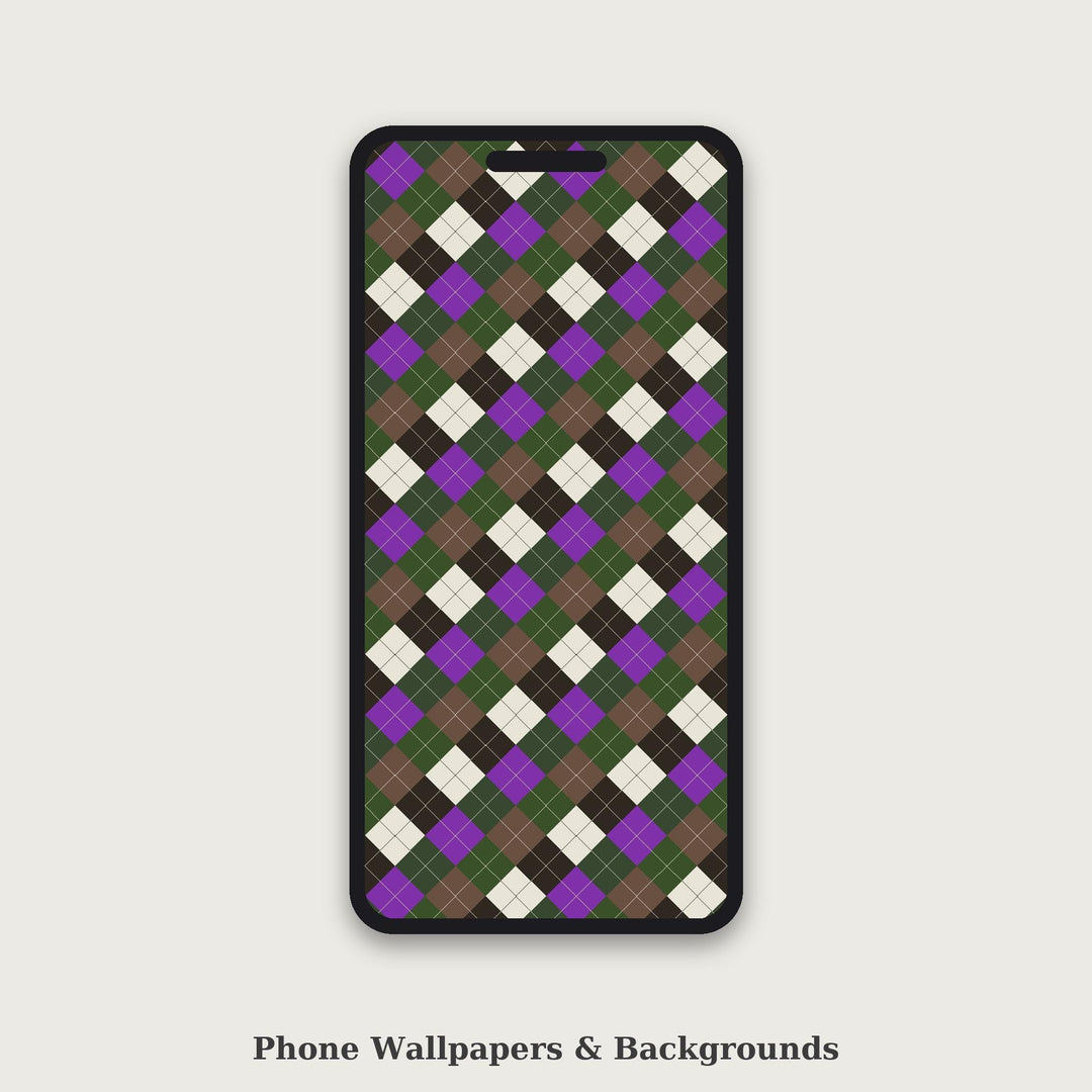 Bog Witch Argyle Digital Paper for Witchy Craft Projects, Seamless Mossy Diamond Check for Fabric and Scrapbooking