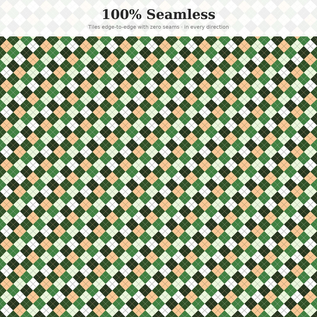 Borneo Argyle Seamless Pattern | Multi-Color Borneo Jungle Argyle | .png .jpg .svg .pdf .pat | Digital Paper | Fabric & Surface Design