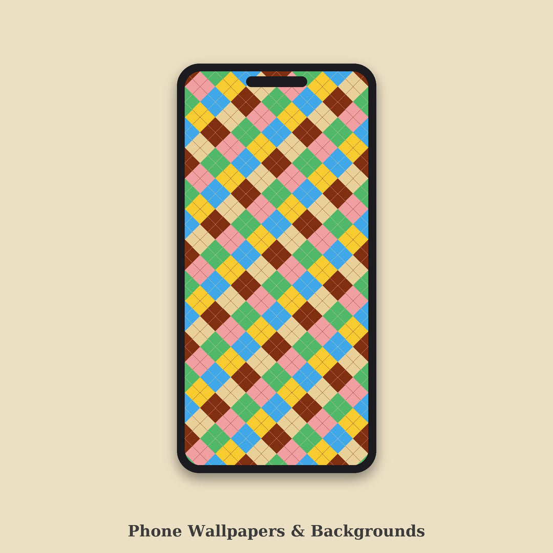Bossa Nova Argyle Seamless Pattern | Multi-Color Fabric Design (Digital Download)