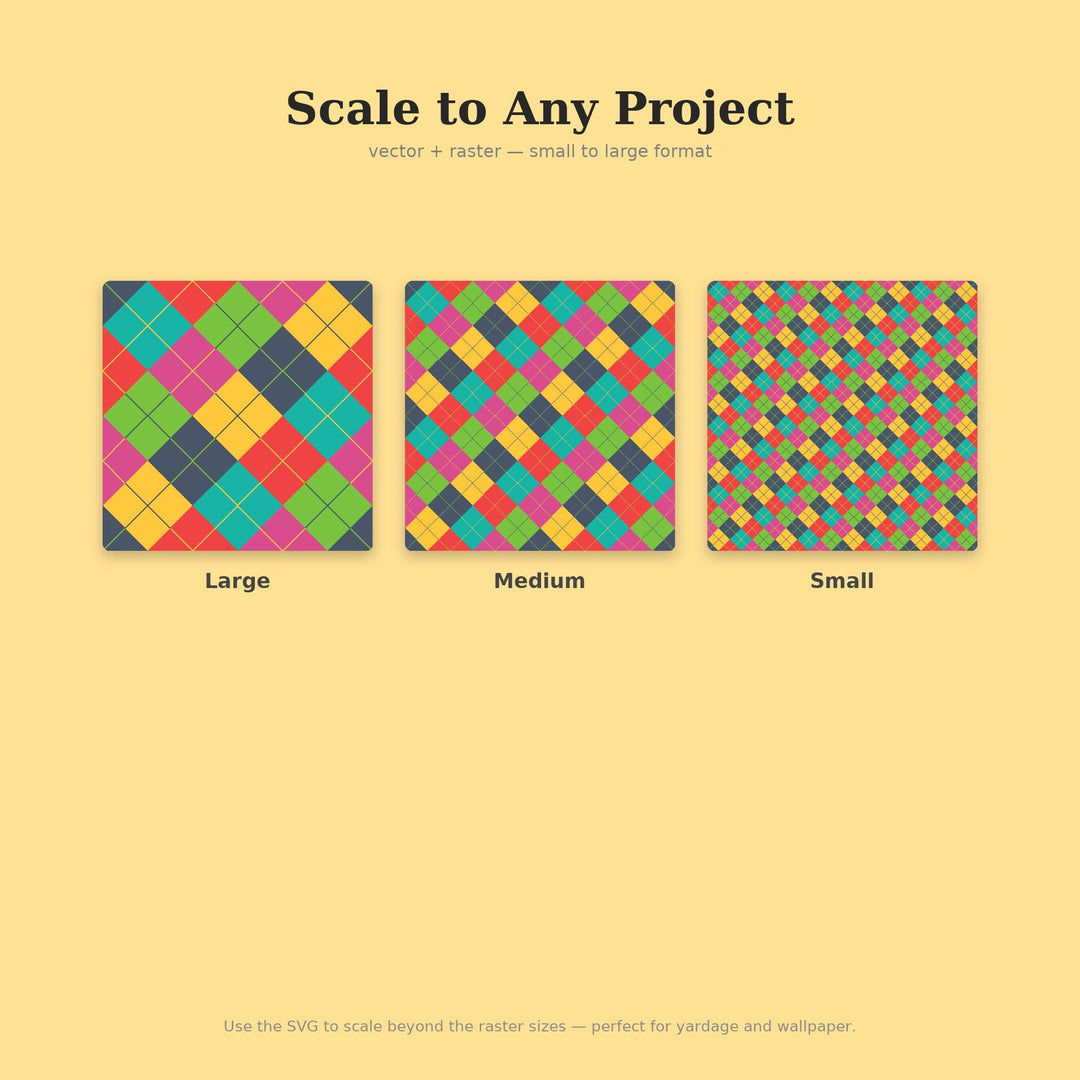 Bright Classroom Argyle Seamless Pattern | Multi-Color Repeating Digital Paper (png, jpg, svg, pdf, pat)