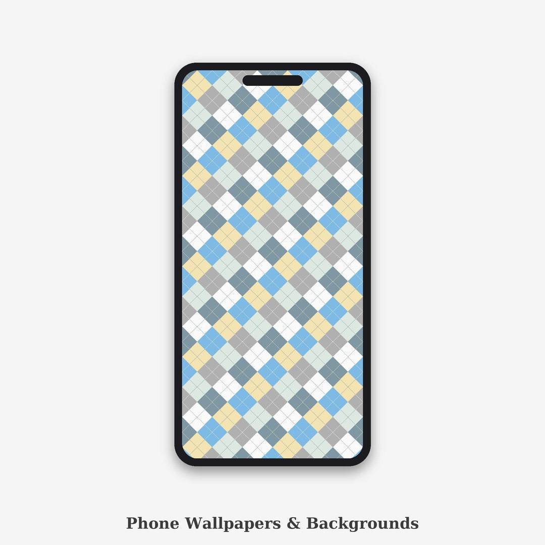 Broken Clouds Argyle Seamless Pattern | Multi-Color Fabric Design (Digital Download)