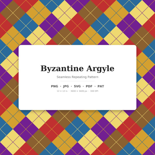 Byzantine Argyle seamless pattern set — main preview