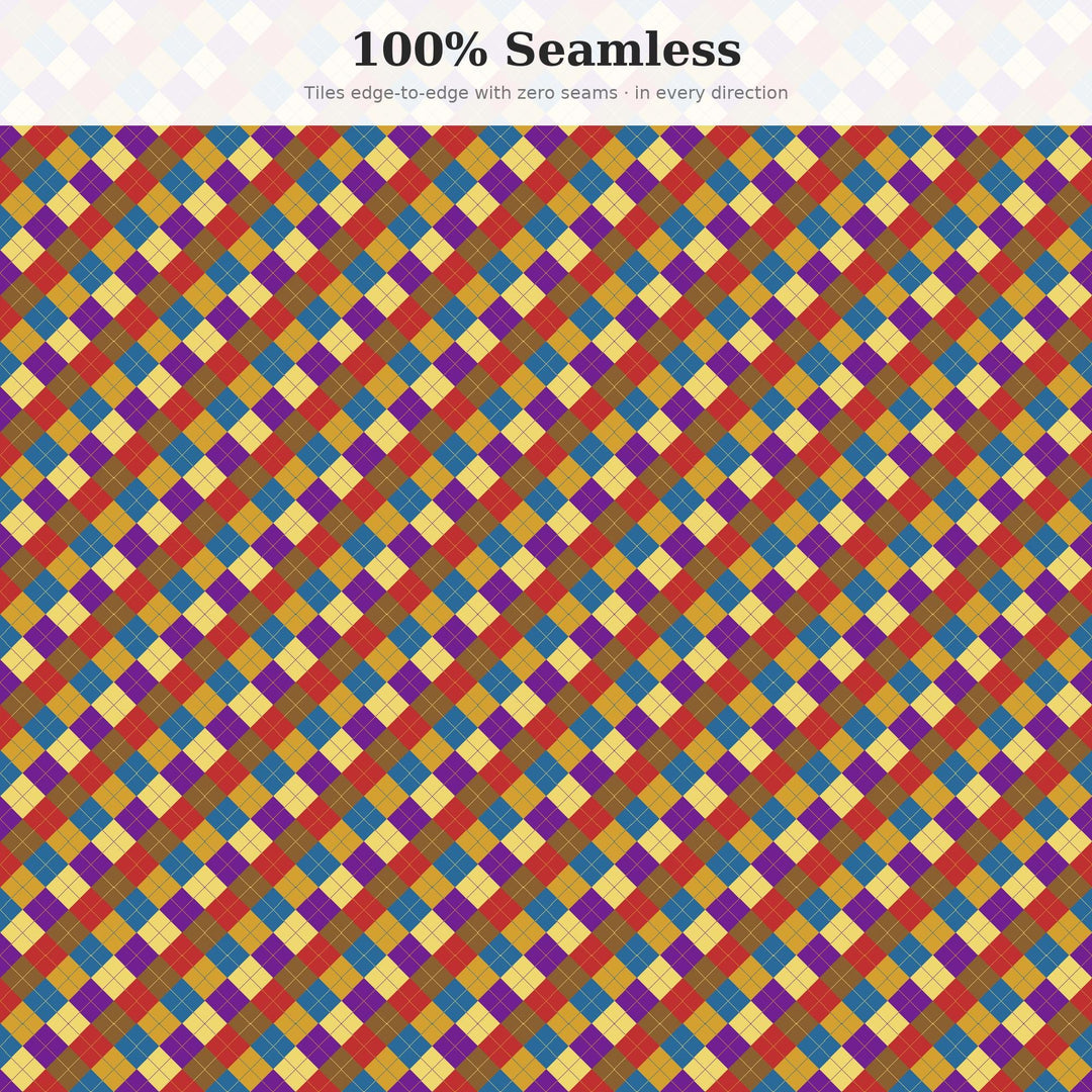 Byzantine Argyle Seamless Pattern | Multi-Color Byzantine Argyle | .png .jpg .svg .pdf .pat | Digital Paper | Fabric & Surface Design
