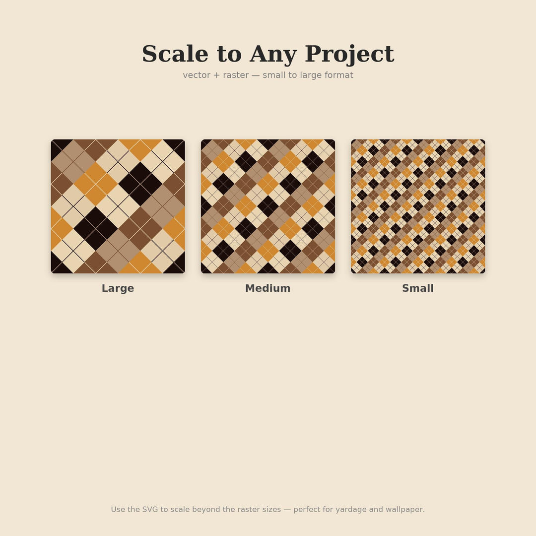 Café Argyle Seamless Pattern | Multi-Color Café Latte Argyle | .png .jpg .svg .pdf .pat | Digital Paper | Fabric & Surface Design
