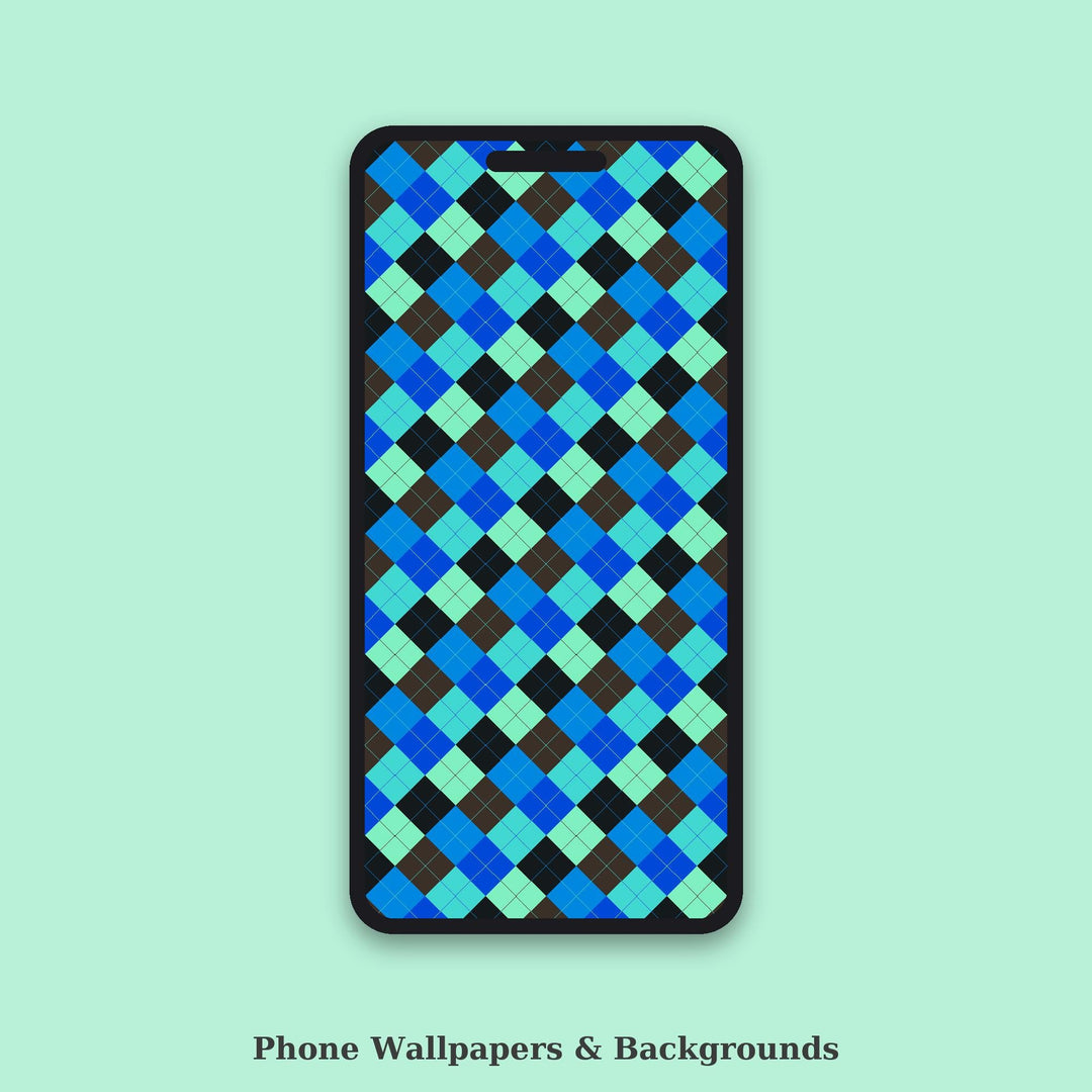 Cave Bioluminescence Argyle Seamless Pattern (Digital Download)