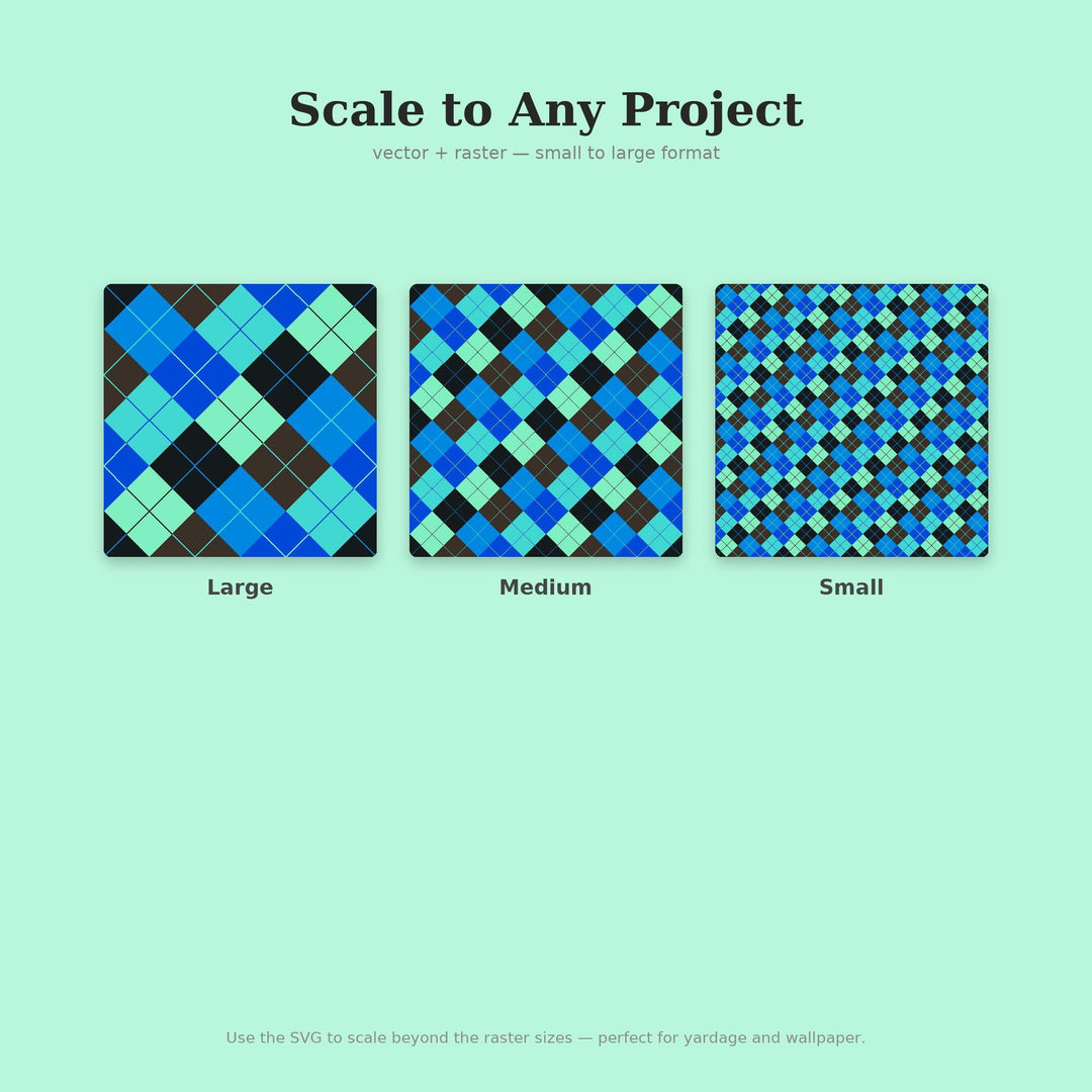 Cave Bioluminescence Argyle Seamless Pattern (Digital Download)