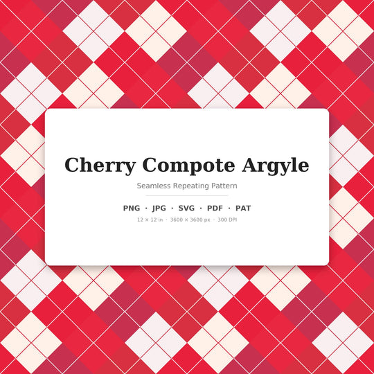 Cherry Compote Argyle seamless pattern set — main preview