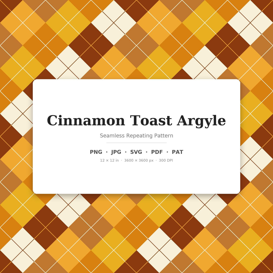 Cinnamon Argyle Seamless Pattern | Multi-Color Cinnamon Toast Argyle | .png .jpg .svg .pdf .pat | Digital Paper | Fabric & Surface Design