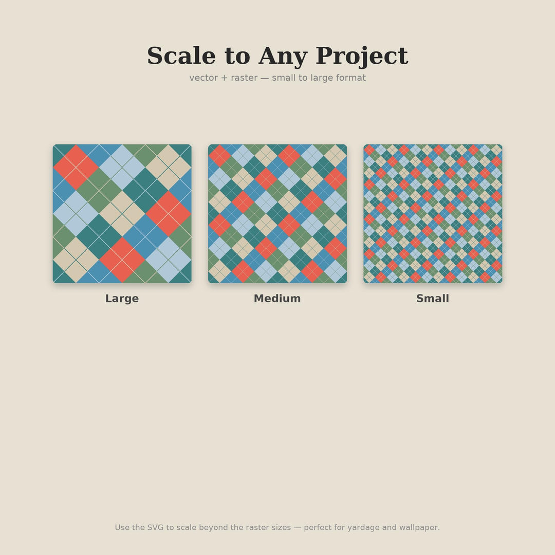 Coastal Blues Argyle Seamless Pattern | Fabric & Surface Design (Digital Download)
