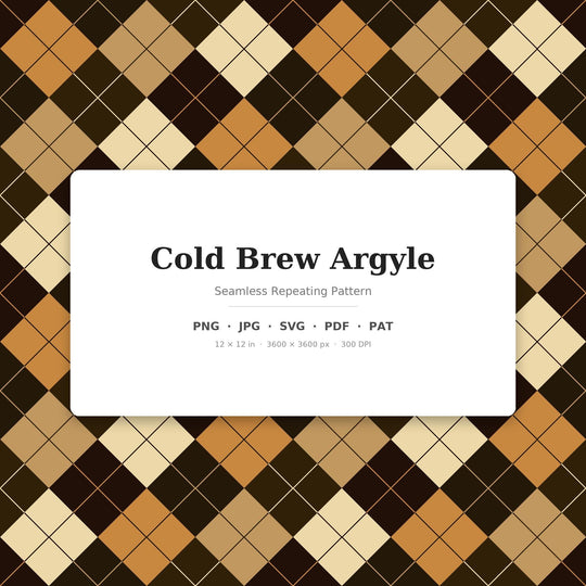 Cold Brew Argyle seamless pattern set — main preview