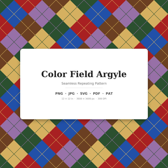 Color Field Argyle seamless pattern set — main preview