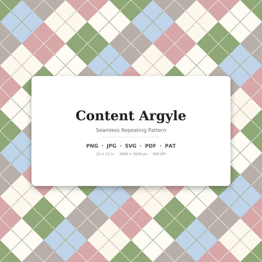 Content Argyle seamless pattern set — main preview