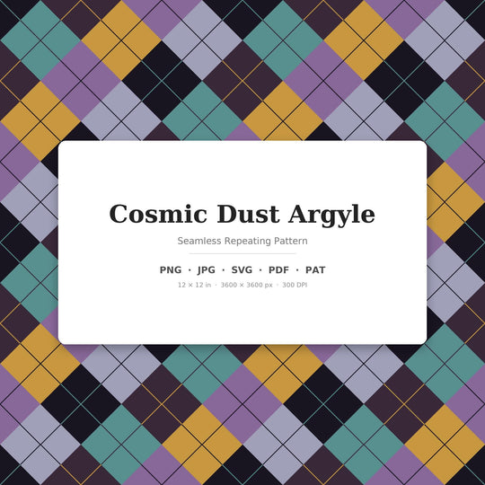Cosmic Dust Argyle seamless pattern set — main preview