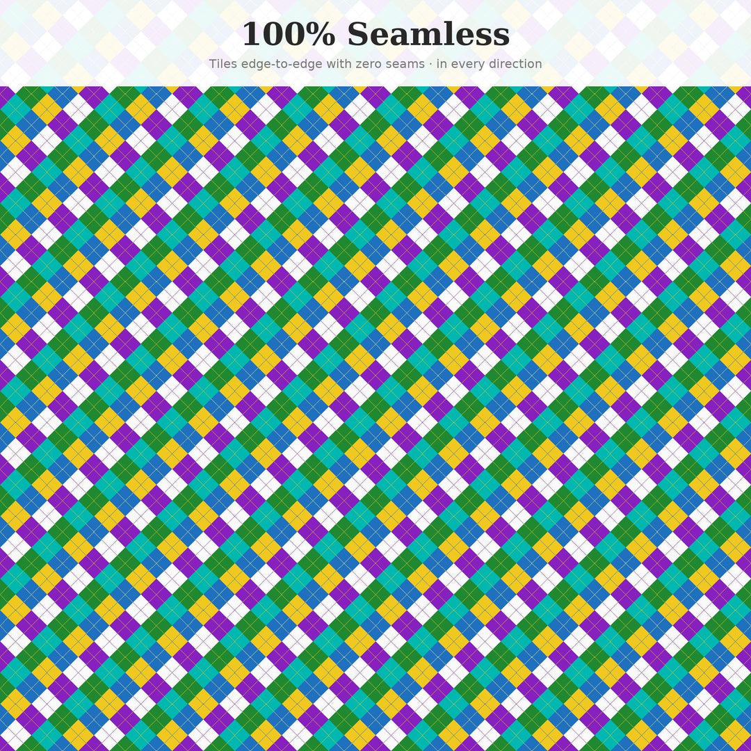 Curious Argyle Seamless Pattern | Multi-Color Curious Argyle | .png .jpg .svg .pdf .pat | Digital Paper | Fabric & Surface Design