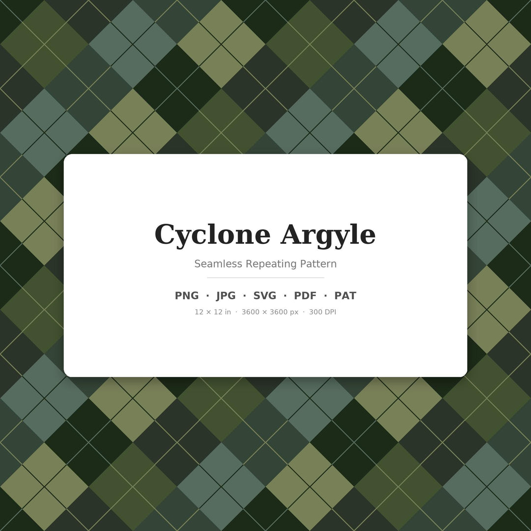 Cyclone Argyle Seamless Pattern | Multi-Color Cyclone Argyle | .png .jpg .svg .pdf .pat | Digital Paper | Fabric & Surface Design