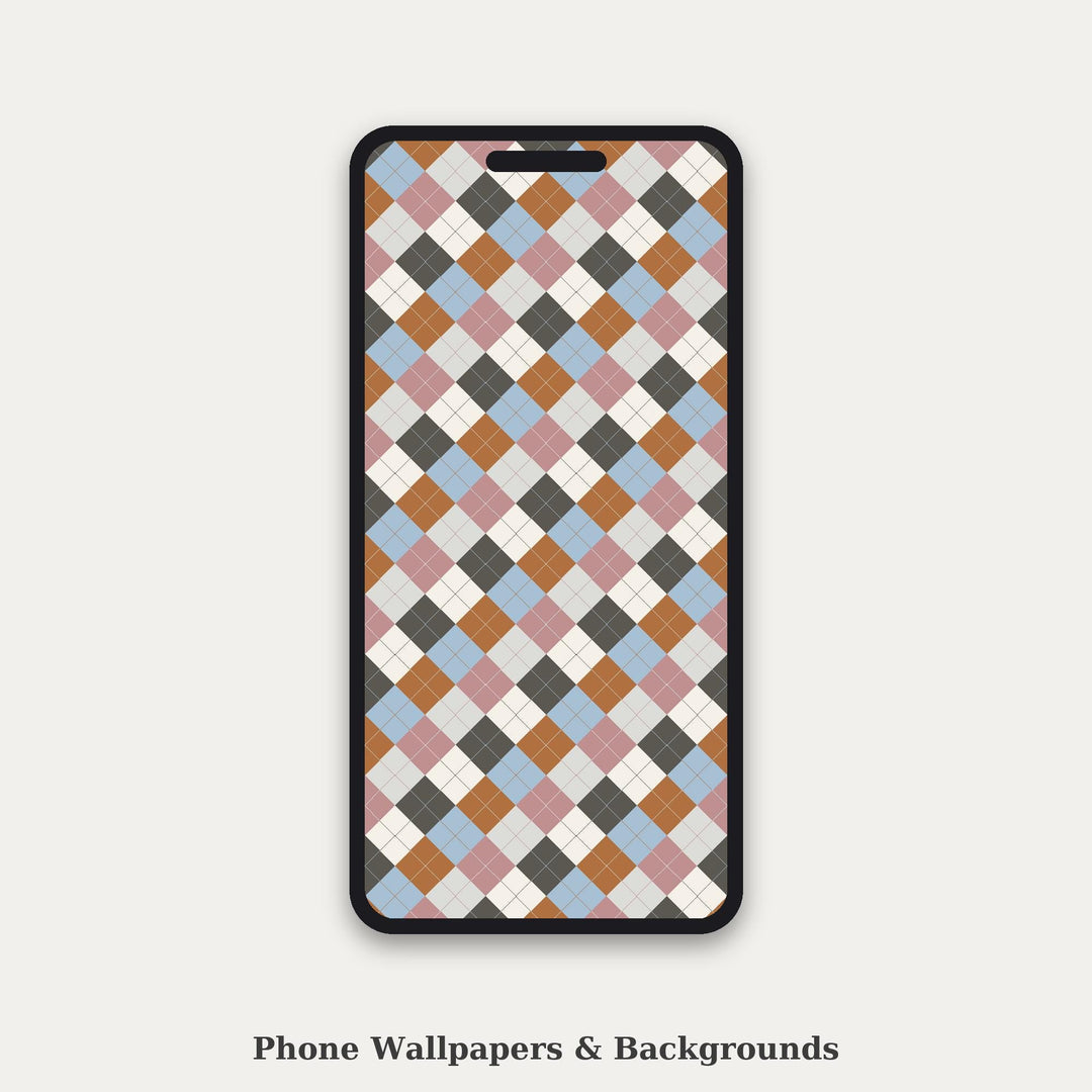 Danish Modern Argyle Seamless Pattern | Multi-Color Fabric Design (Digital Download)