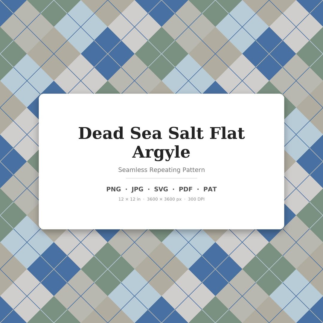 Dead Argyle Seamless Pattern | Multi-Color Dead Sea Salt Flat Argyle | .png .jpg .svg .pdf .pat | Digital Paper | Fabric & Surface Design
