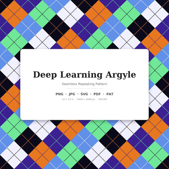 Deep Learning Argyle seamless pattern set — main preview
