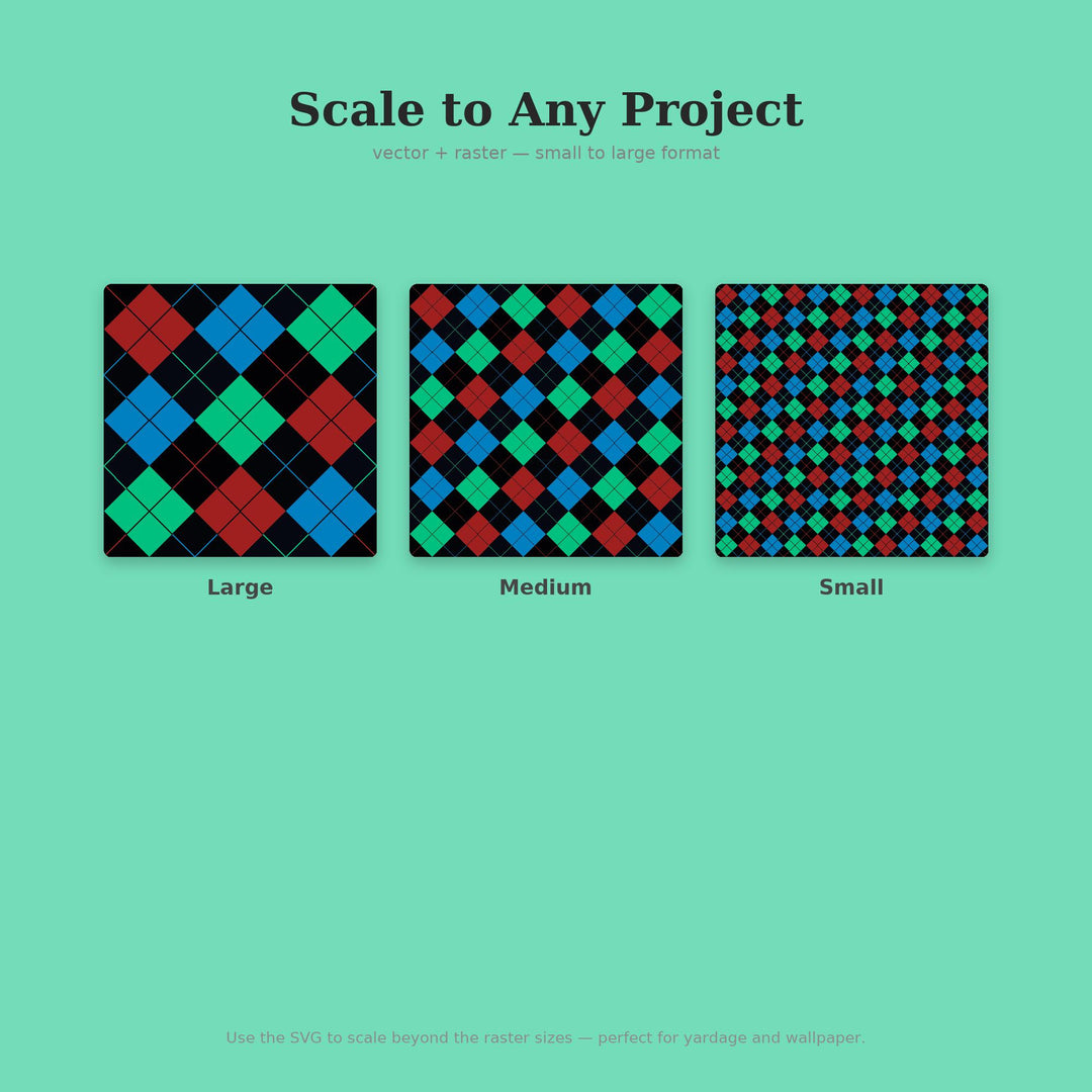Deep Argyle Seamless Pattern | Multi-Color Deep Ocean Midnight Argyle | .png .jpg .svg .pdf .pat | Digital Paper | Fabric & Surface Design