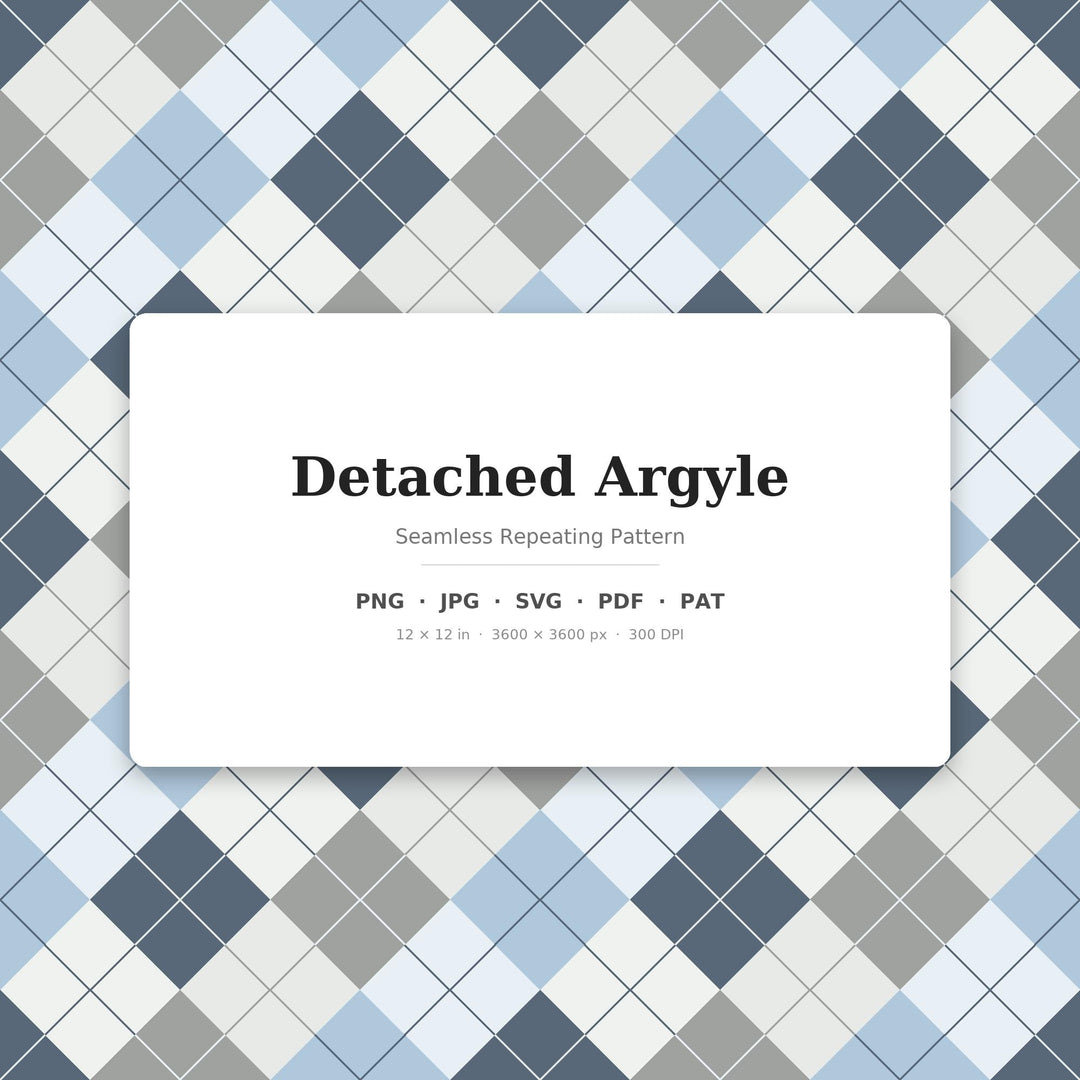 Detached Argyle Seamless Pattern | Multi-Color Fabric Design (Digital Download)