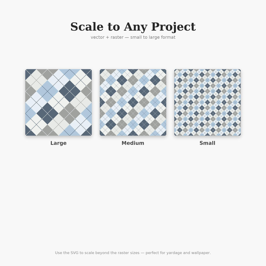 Detached Argyle Seamless Pattern | Multi-Color Fabric Design (Digital Download)