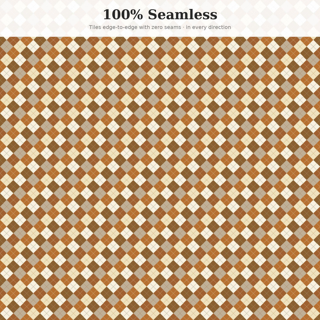 Dust Storm Argyle Seamless Pattern | Multi-Color Fabric Design (Digital Download)