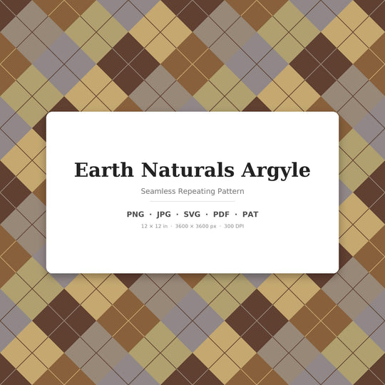 Earth Naturals Argyle seamless pattern set — main preview