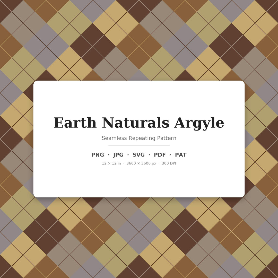 Earth Argyle Seamless Pattern | Multi-Color Earth Naturals Argyle | .png .jpg .svg .pdf .pat | Digital Paper | Fabric & Surface Design