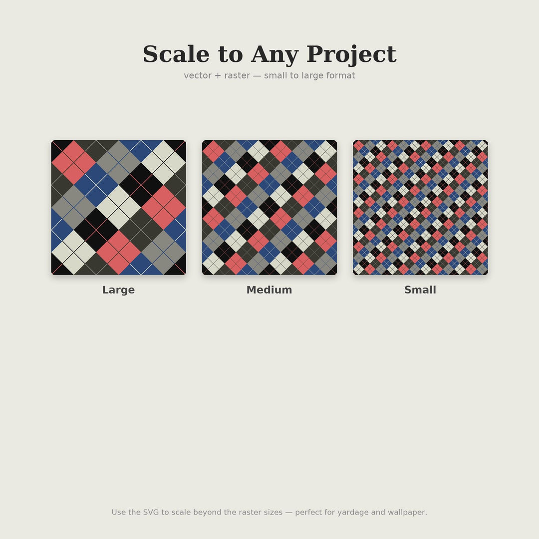 Edinburgh Castle Argyle Seamless Pattern | Multi-Color Fabric Design (Digital Download)