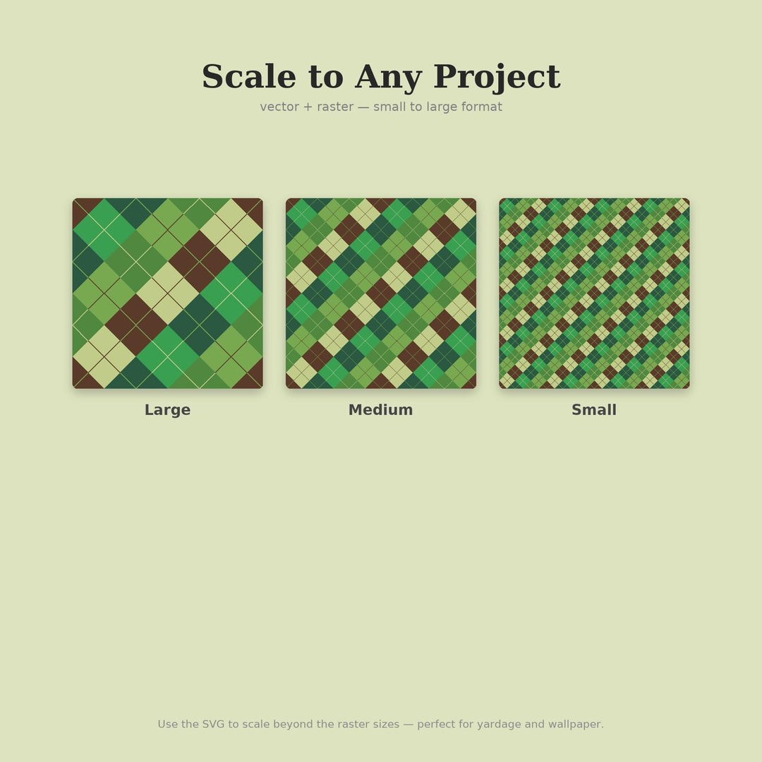Emerald Fen Argyle Seamless Pattern | Multi-Color Digital Paper (Digital Download)