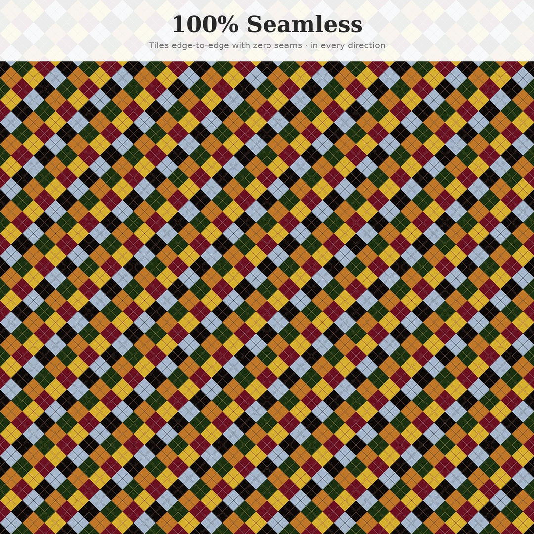 1920s Speakeasy Argyle Digital Paper for Gatsby Craft Projects, Seamless Deco Diamond Grid for Fabric and Scrapbooking