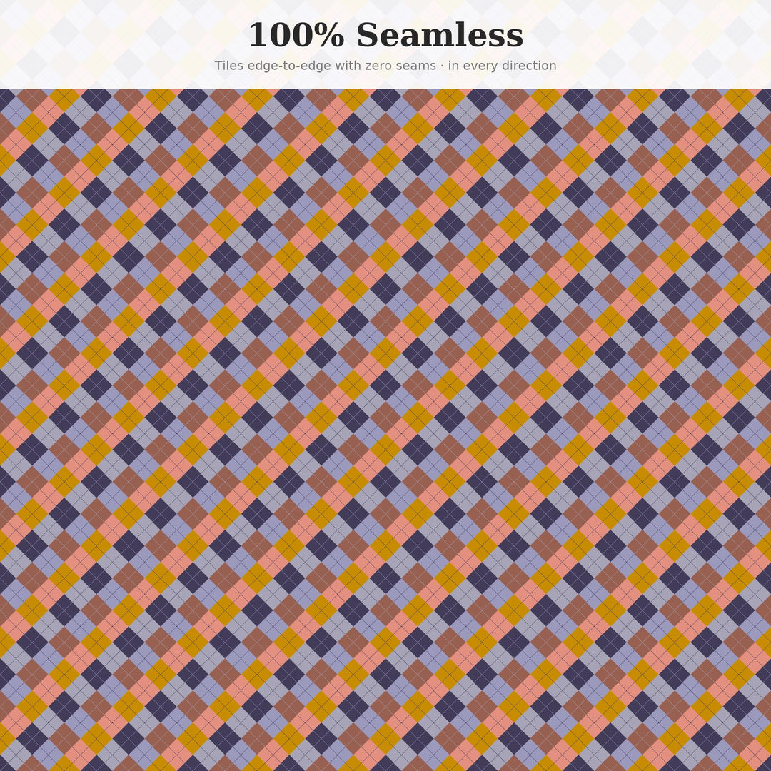 Evening Argyle Seamless Pattern | Multi-Color Evening Fog Argyle | .png .jpg .svg .pdf .pat | Digital Paper | Fabric & Surface Design