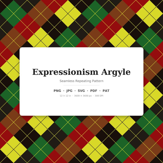Expressionism Argyle seamless pattern set — main preview
