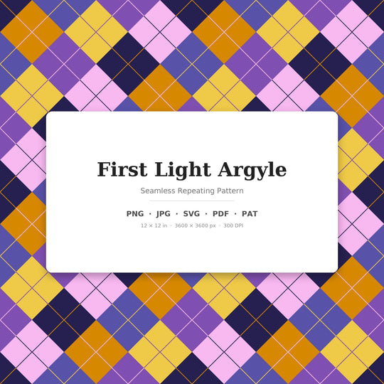 Premier motif sans couture Argyle | Argyle multicolore Première Lumière | .png .jpg .svg .pdf .pat | Papier numérique | Conception de tissus et de surfaces