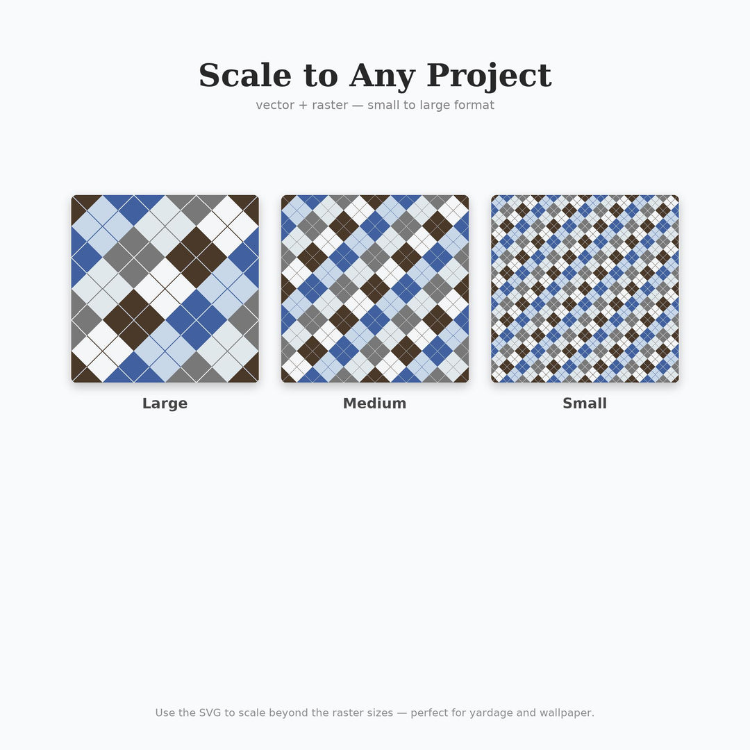 First Snow Argyle Seamless Pattern | Multi-Color Fabric Design (Digital Download)