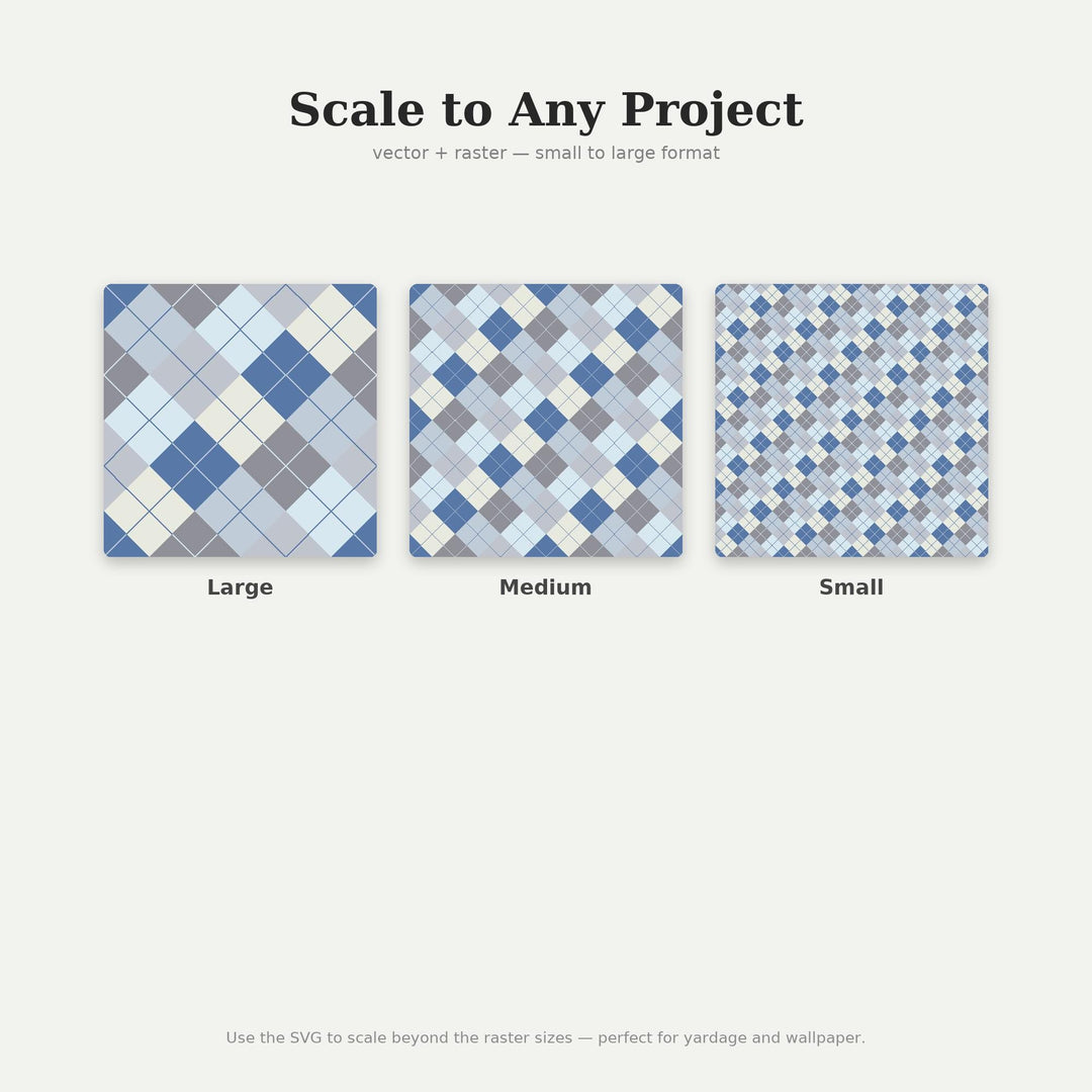 Fjord Blue Argyle Seamless Pattern | Digital Paper, Fabric Design (png, jpg, svg, pdf, pat)