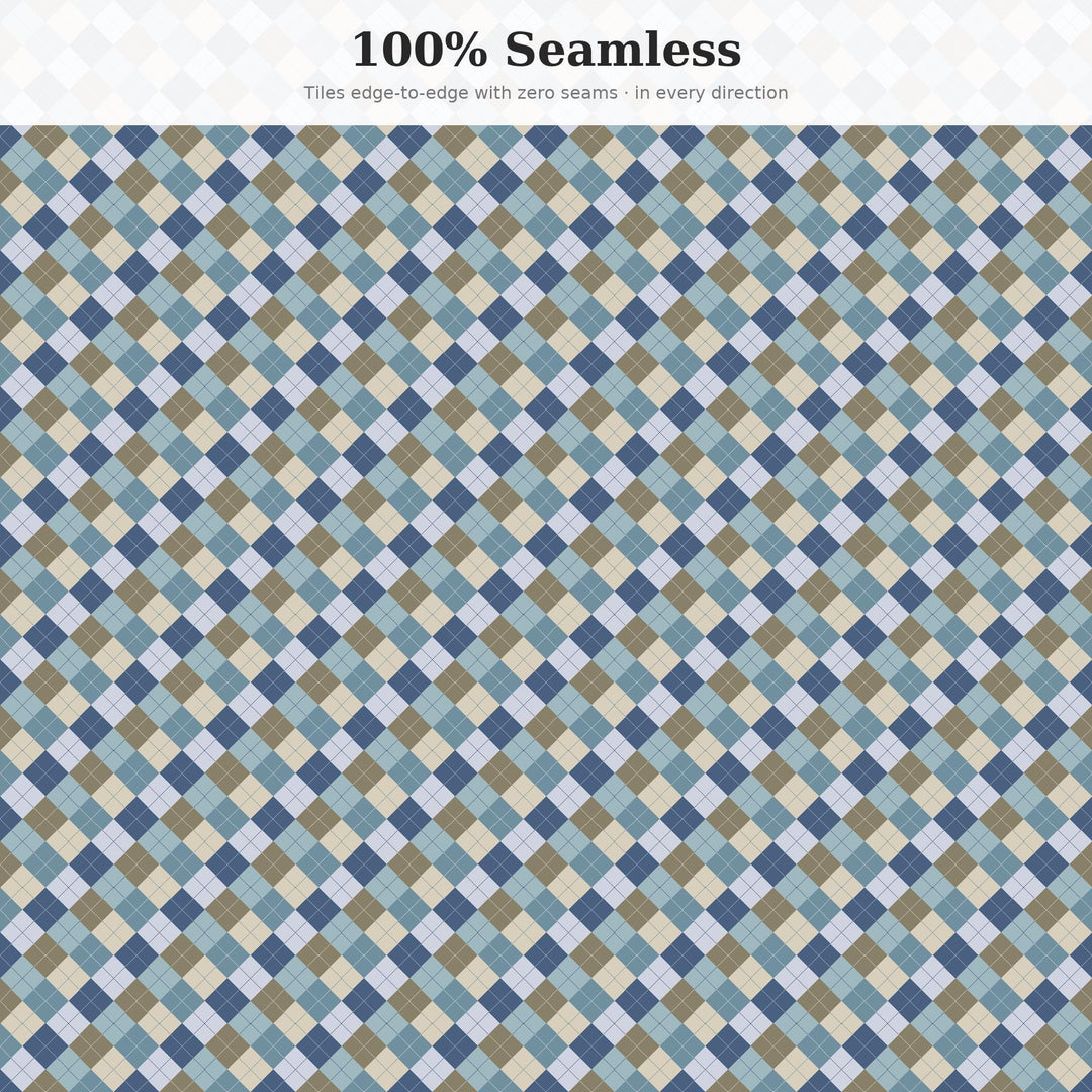 Foghorn Argyle Seamless Pattern | Multi-Color Foghorn Argyle | .png .jpg .svg .pdf .pat | Digital Paper | Fabric & Surface Design