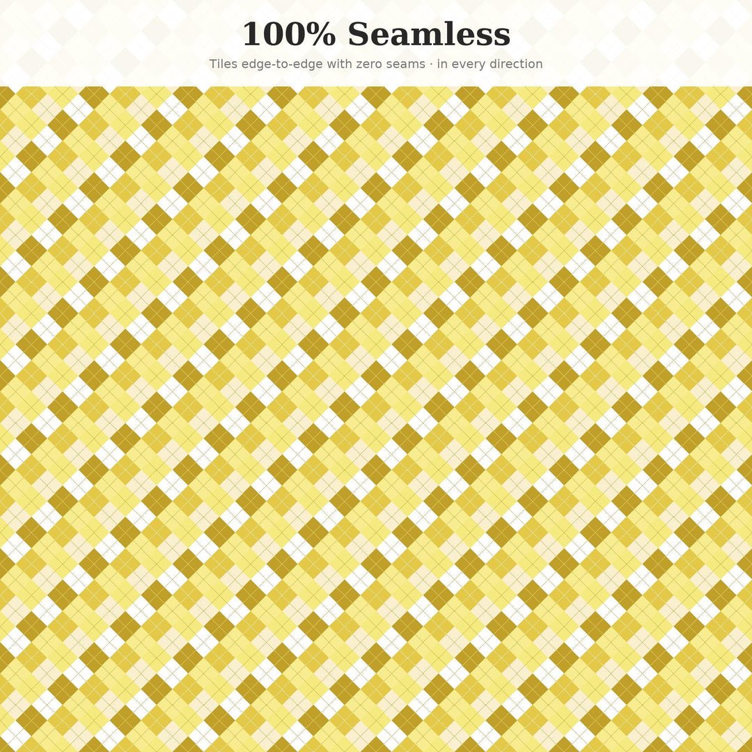 Fool's Gold Argyle Seamless Pattern | Multi-Color Fabric Design (Digital Download)