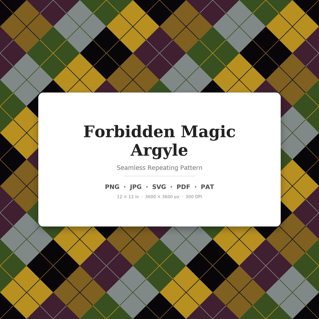 Forbidden Argyle Seamless Pattern | Multi-Color Forbidden Magic Argyle | .png .jpg .svg .pdf .pat | Digital Paper | Fabric & Surface Design