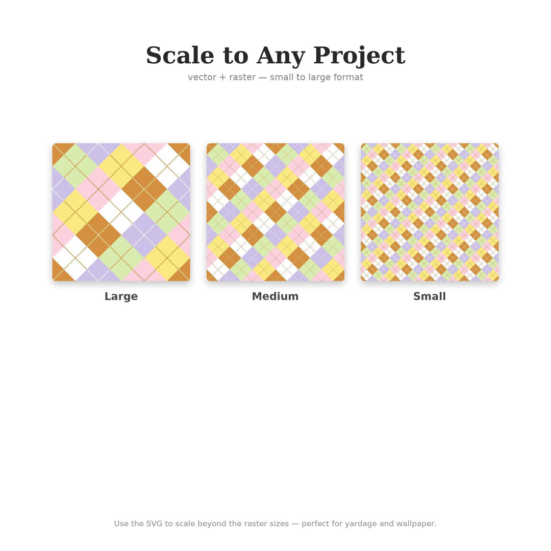 French Macaron Argyle Seamless Pattern | Pastel Fabric & Surface Design (Digital Download)